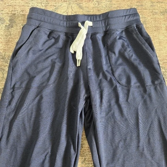 Zyia Active Cozy Jogger Pants Heathered Blue Black White Drawstrig Elastic Waist - Picture 5 of 8